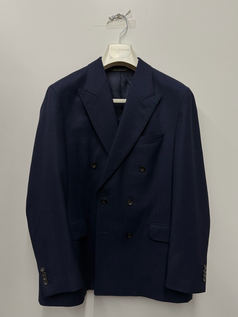 Navy Double-Breasted Loro Piana Wool Blazer - Jack Victor